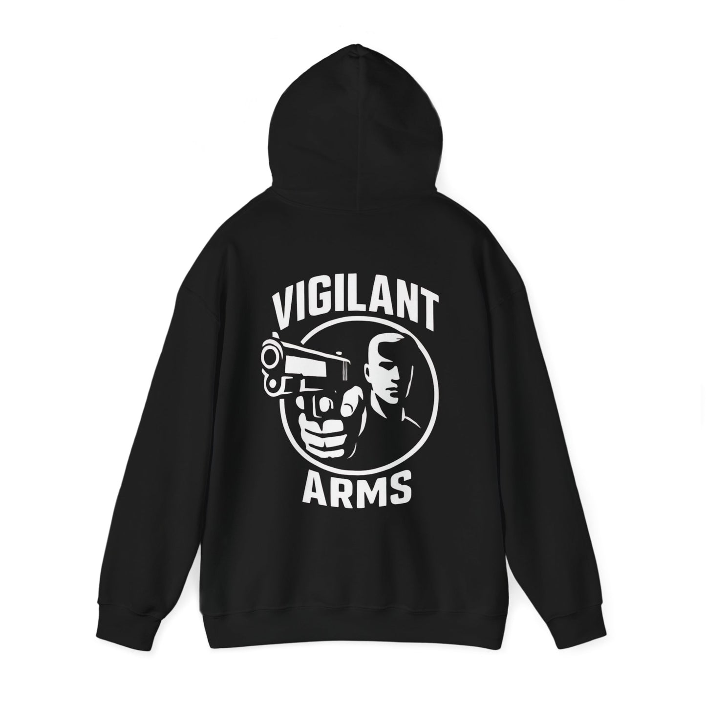 Vigilant Arms | Original Design | Heavy Blend Hoodie. Front/Back