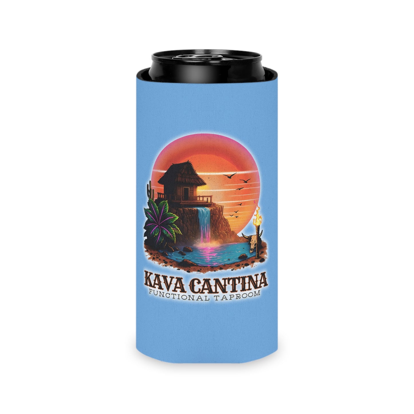 Custom Kav Order Can Cooler SLIM Koozie (LIGHT BLUE)