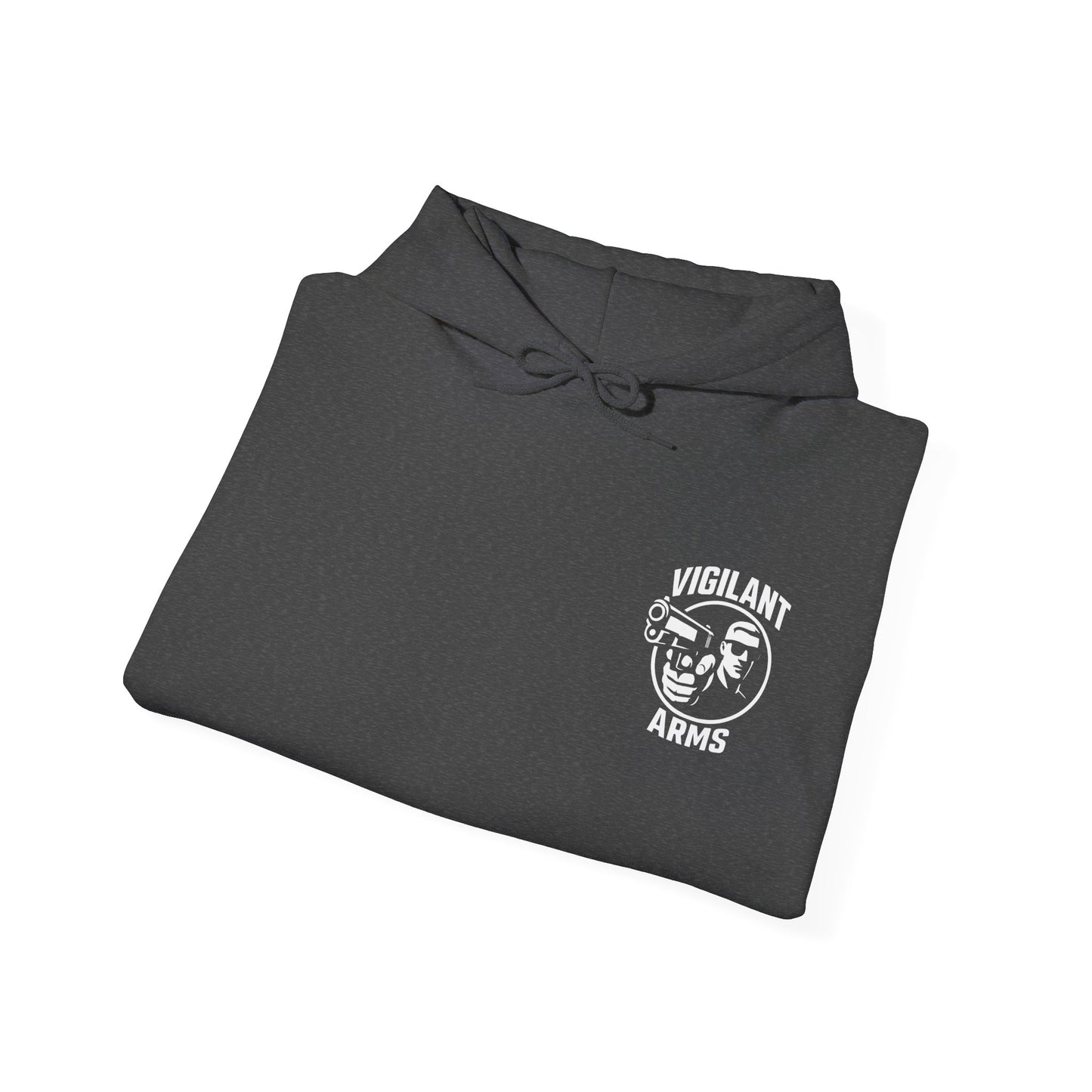 Vigilant Arms | with shades | Heavy Blend Hoodie. {*Designw/Sunglasses} Front/Back