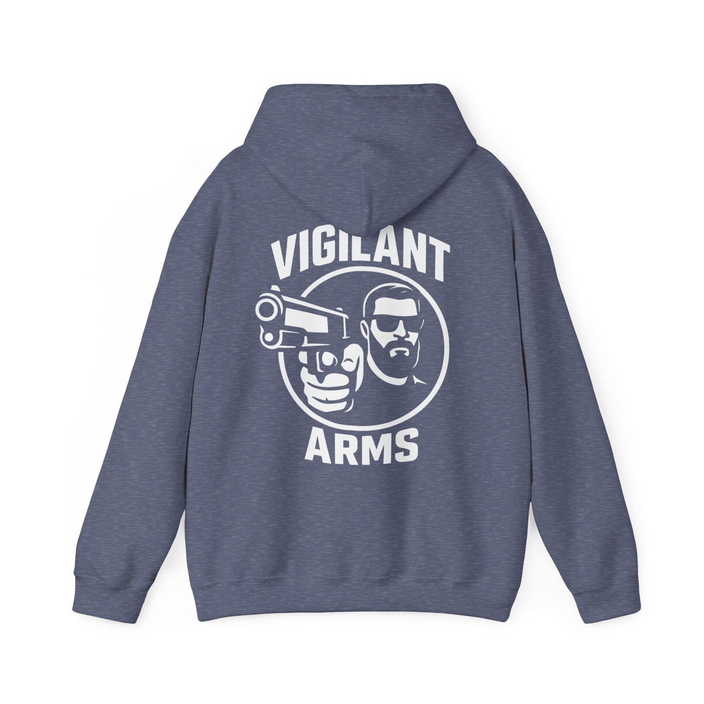 Vigilant Arms | with beard | Heavy Blend Hoodie. {*Designw/Beard} Front/Back