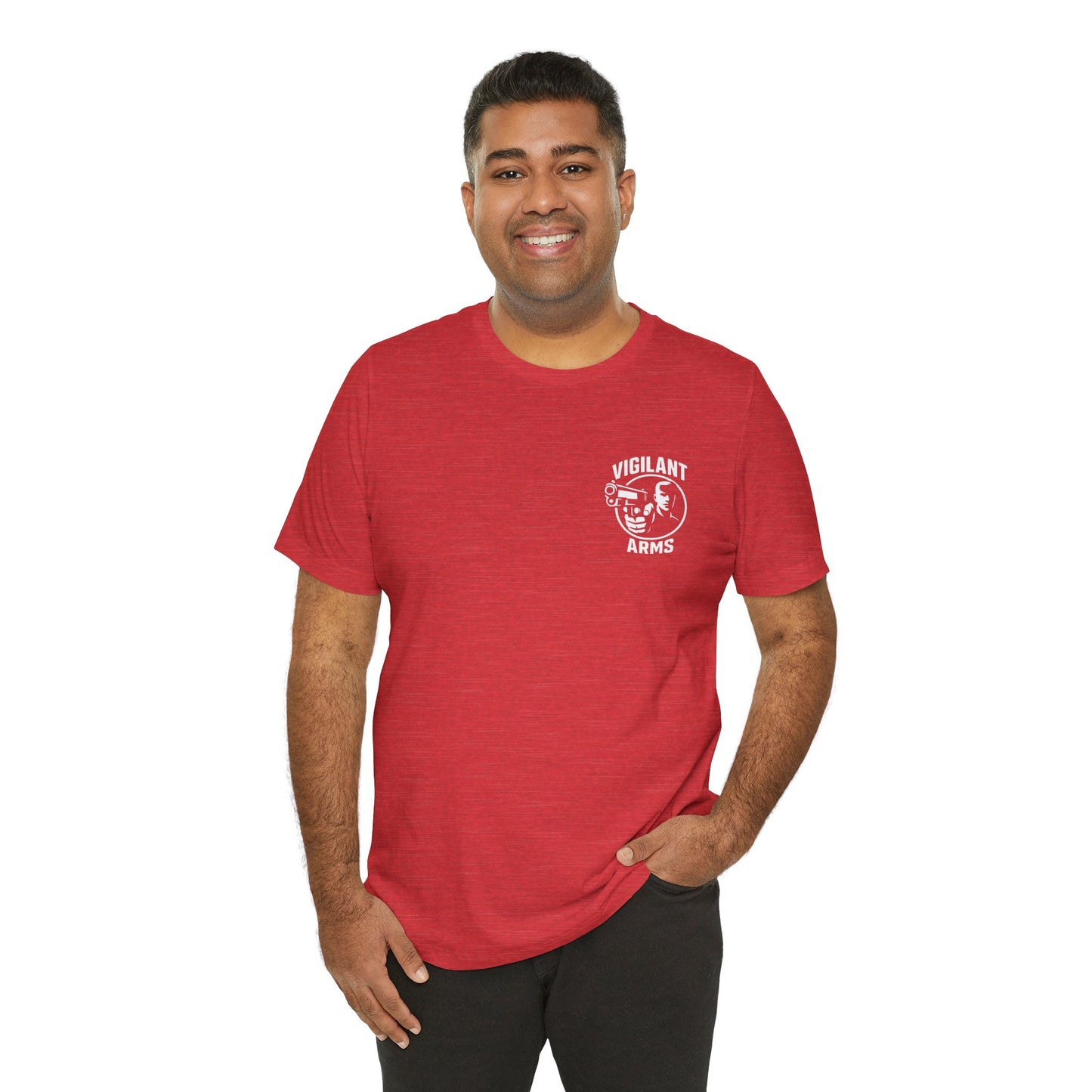 Vigilant Arms | Jersey Comfort Bella+Canvas Short Sleeve Tee. Original Design Front/Back