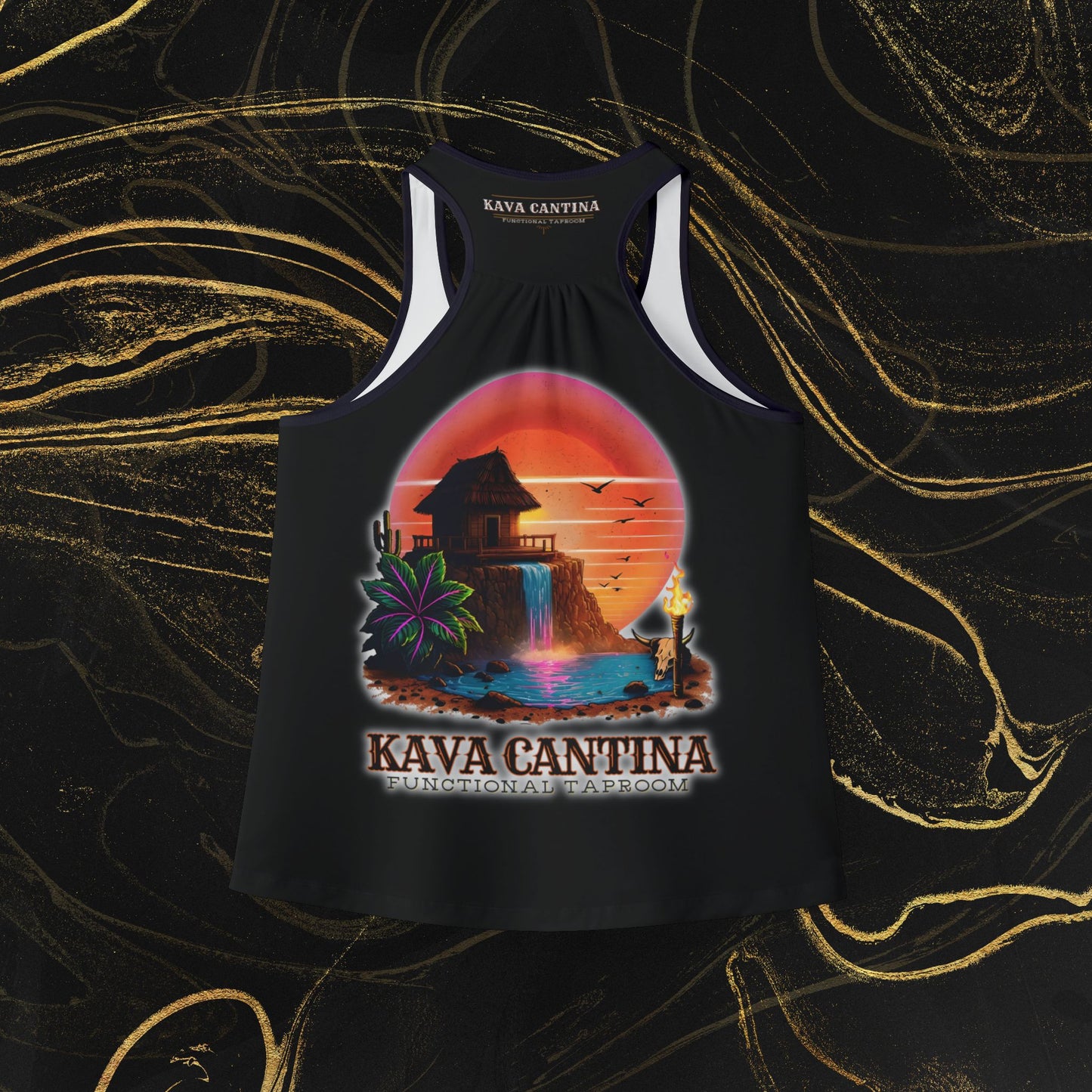 Custom Kav Order Racerback Tank Top with front and back design (BLACK)