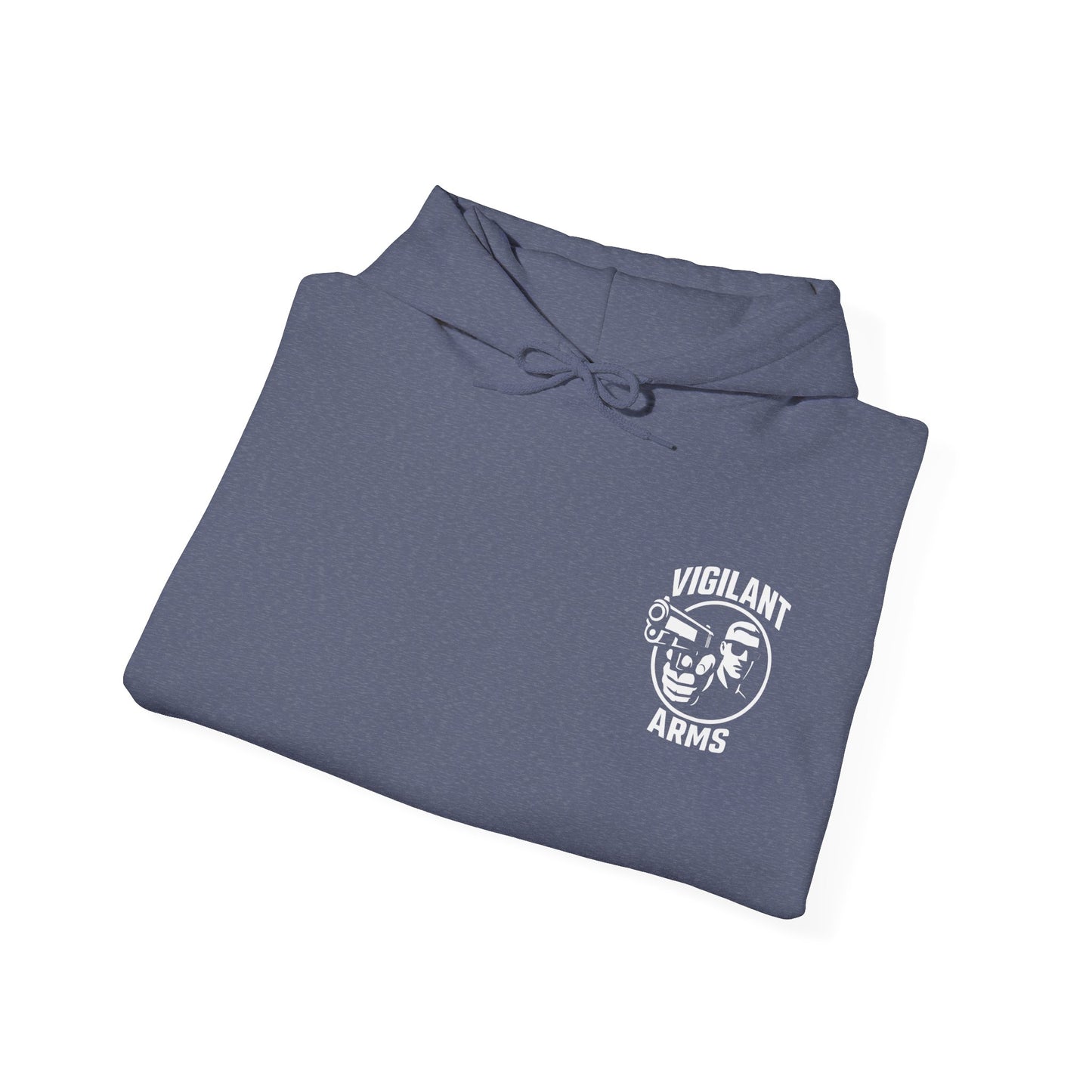 Vigilant Arms | with shades | Heavy Blend Hoodie. {*Designw/Sunglasses} Front/Back