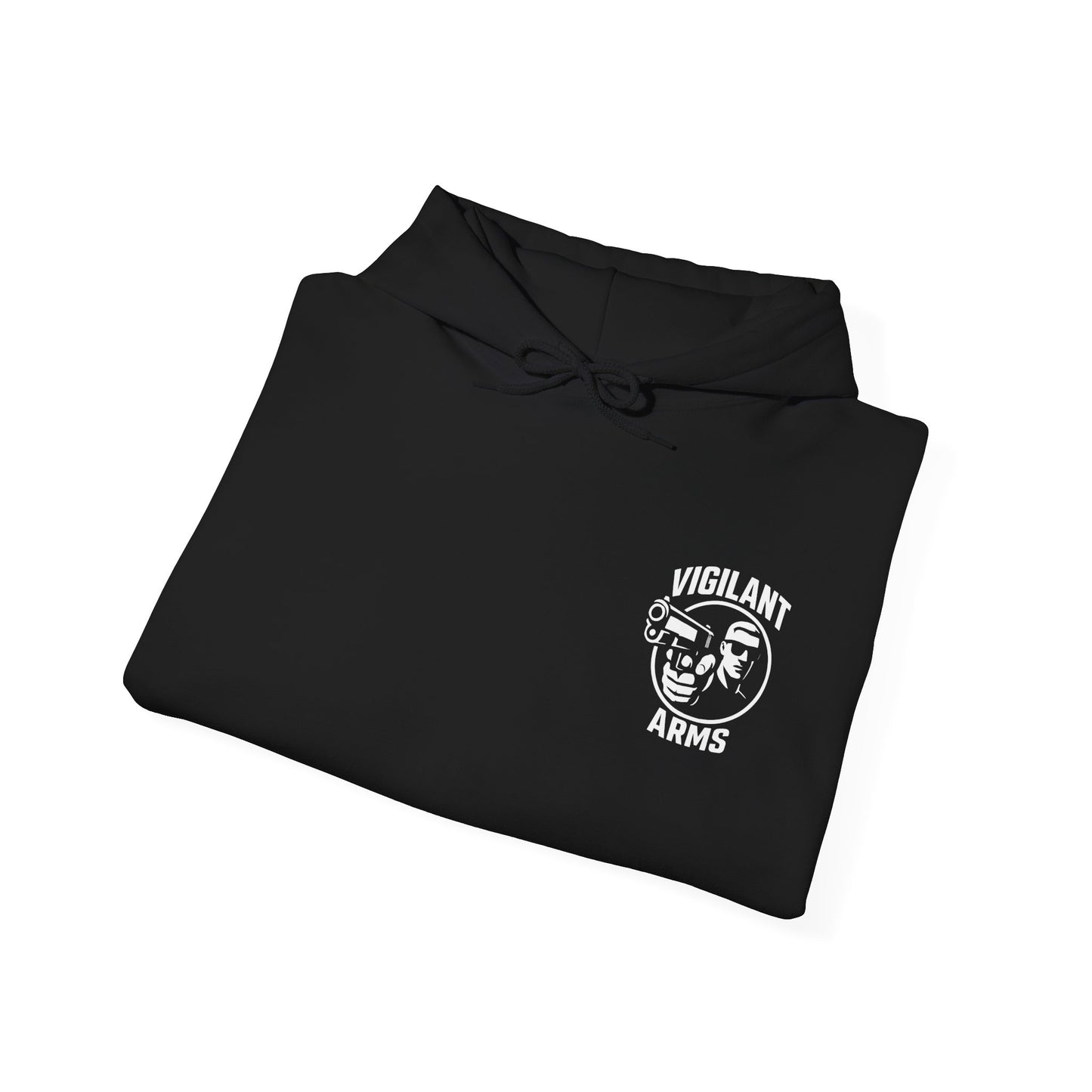 Vigilant Arms | with shades | Heavy Blend Hoodie. {*Designw/Sunglasses} Front/Back