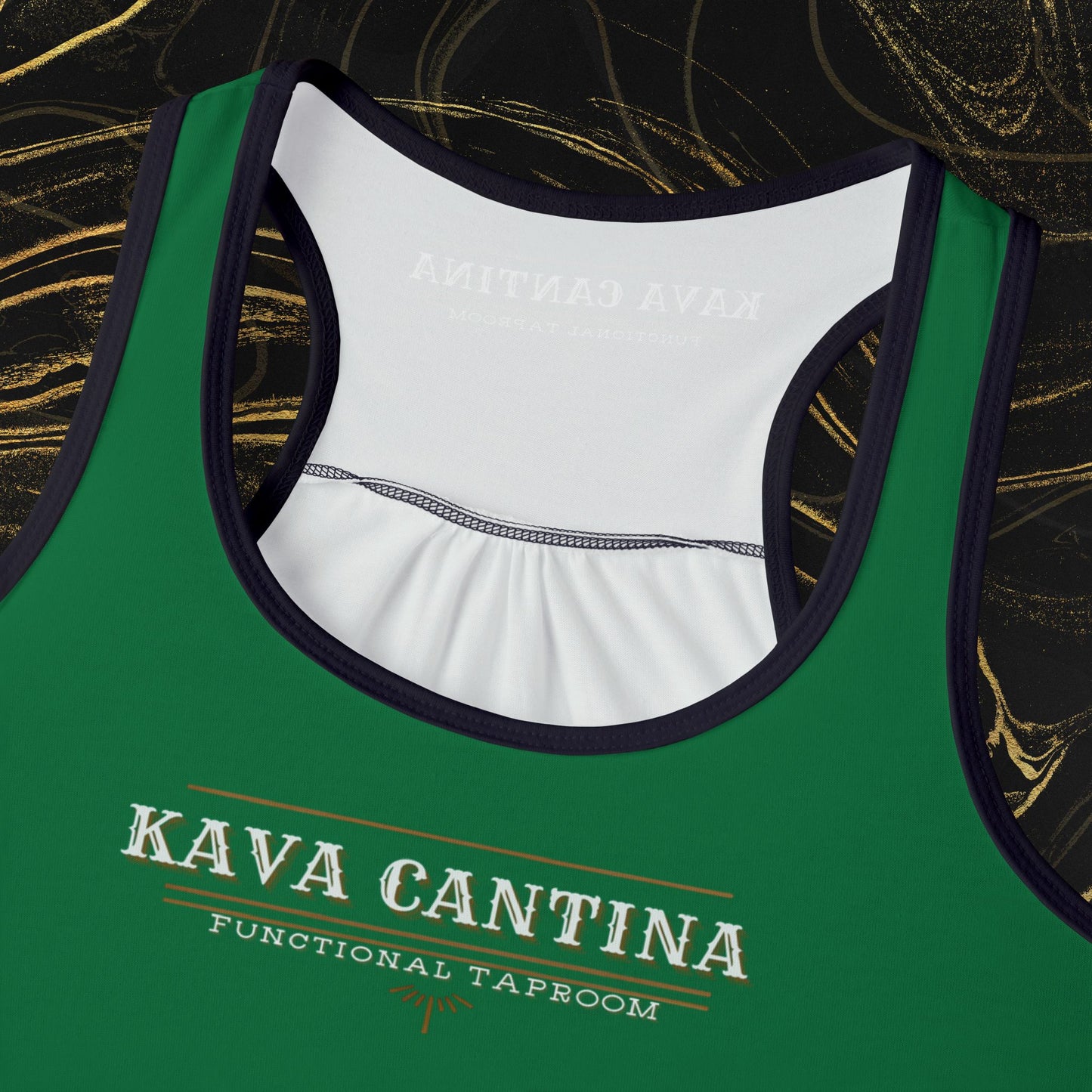 Custom Kav Order Racerback Tank Top with front and back design (DARK GREEN)