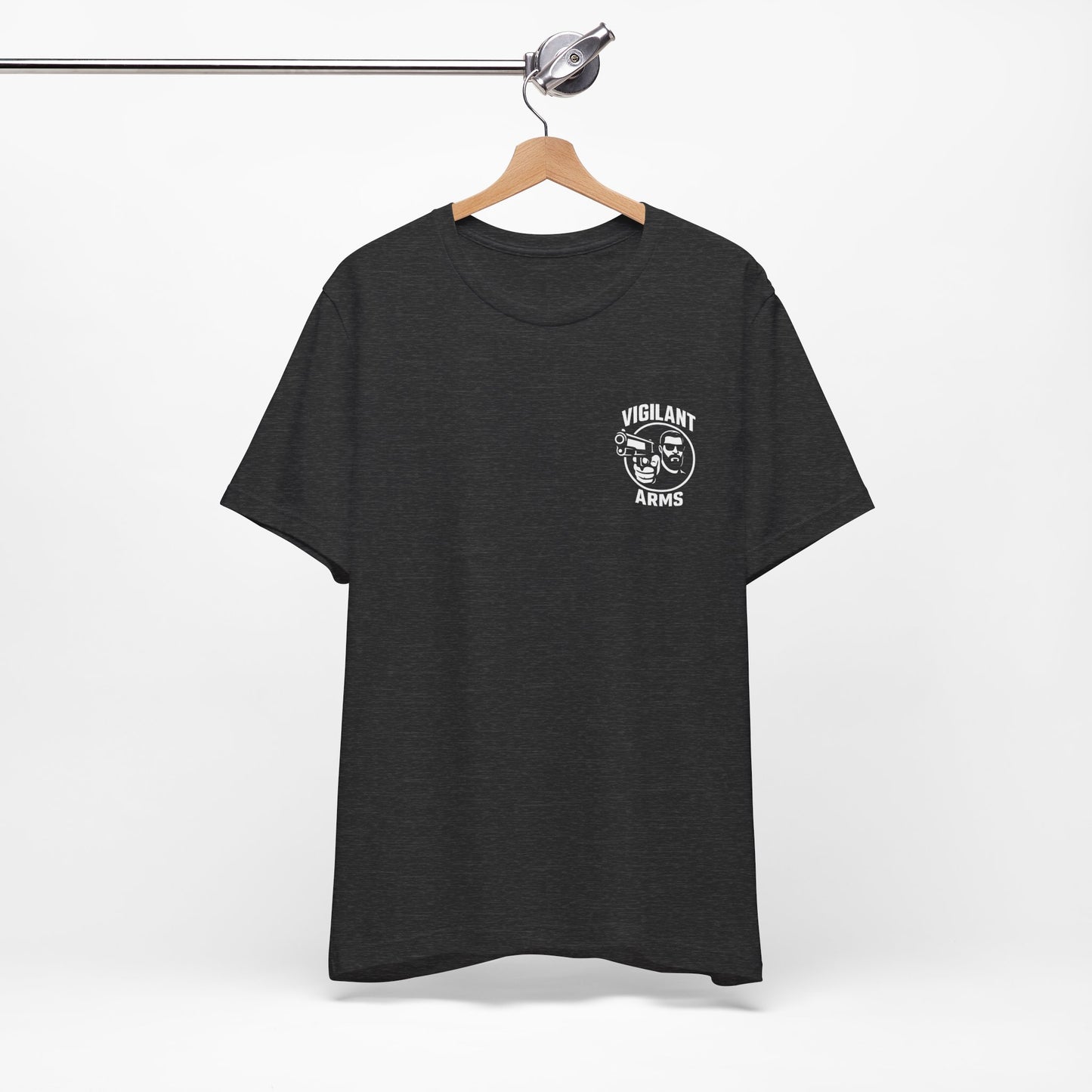 Vigilant Arms | with beard | Jersey Comfort Bella+Canvas Short Sleeve Tee. {*Designw/Beard} Front/Back