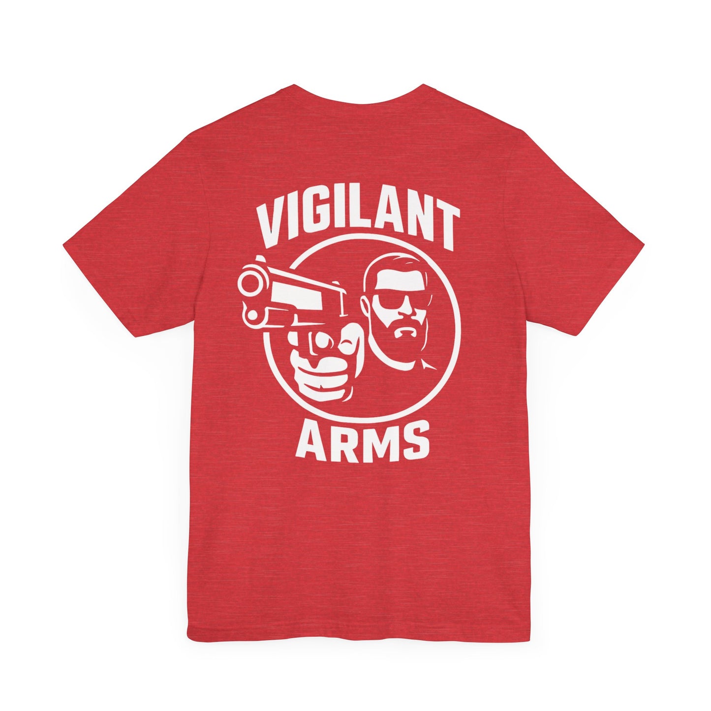 Vigilant Arms | with beard | Jersey Comfort Bella+Canvas Short Sleeve Tee. {*Designw/Beard} Front/Back