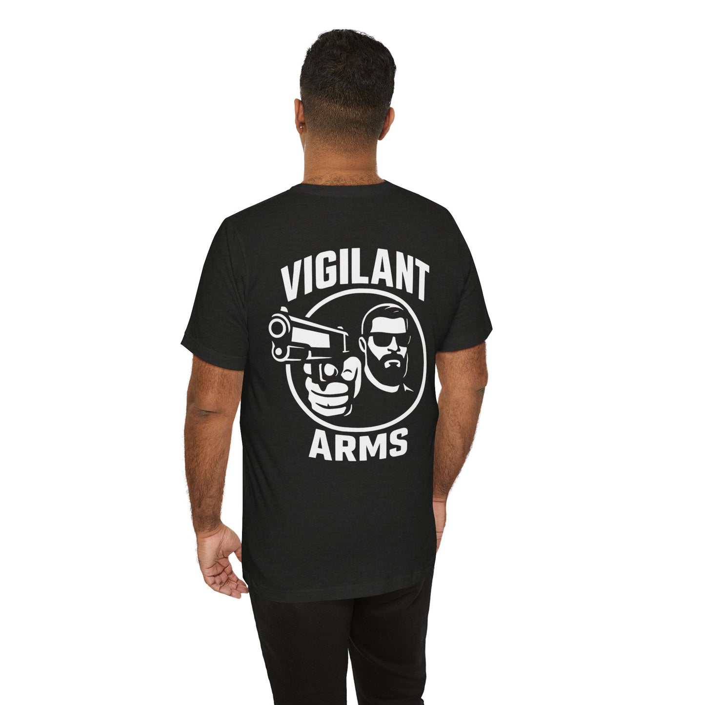 Vigilant Arms | with beard | Jersey Comfort Bella+Canvas Short Sleeve Tee. {*Designw/Beard} Front/Back