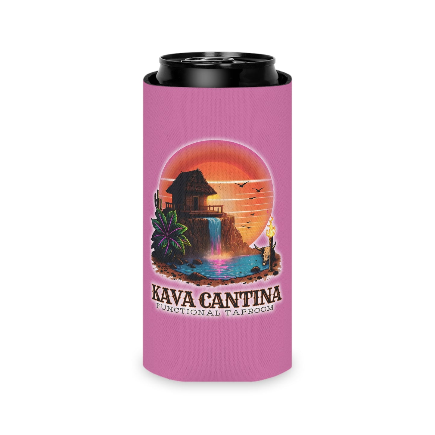 Custom Kav Order Can Cooler SLIM Koozie (LIGHT PINK)