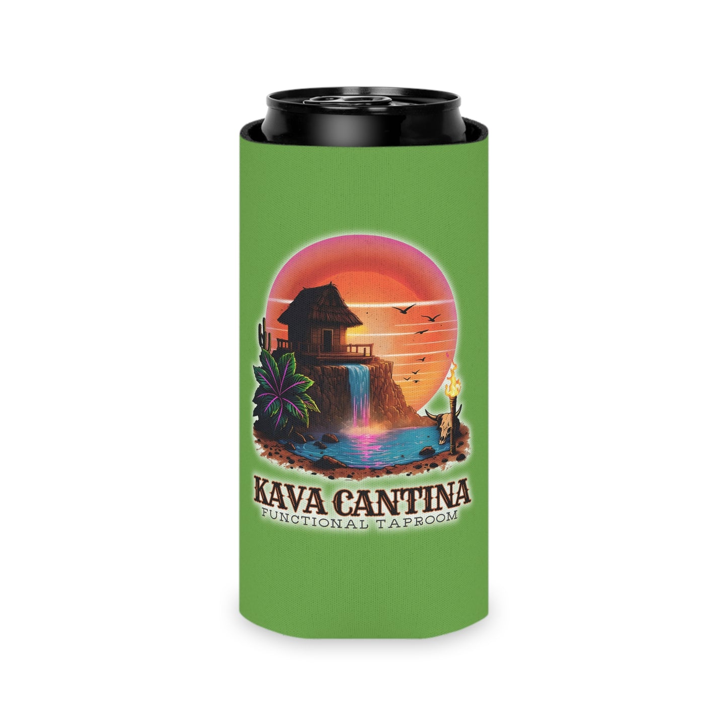 Custom Kav Order Can Cooler SLIM Koozie (GREEN)