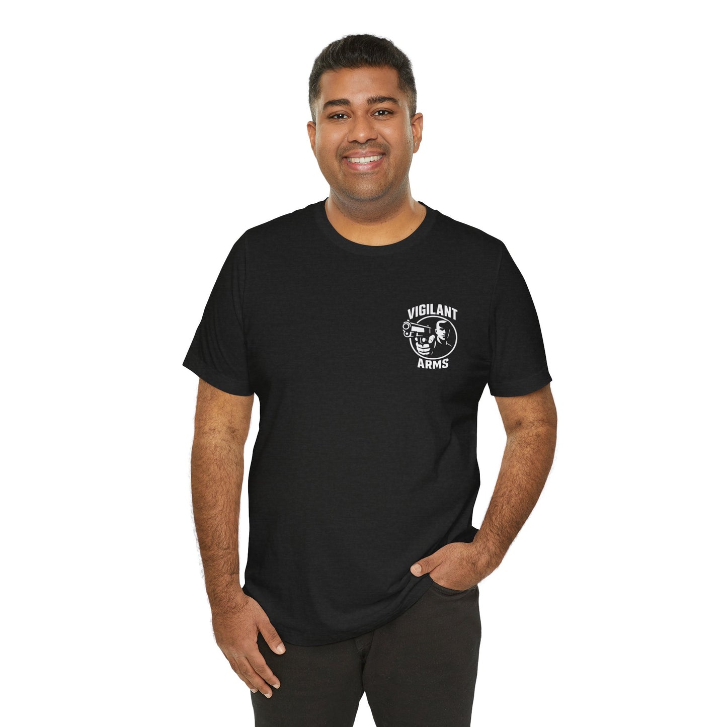 Vigilant Arms | Jersey Comfort Bella+Canvas Short Sleeve Tee. Original Design Front/Back