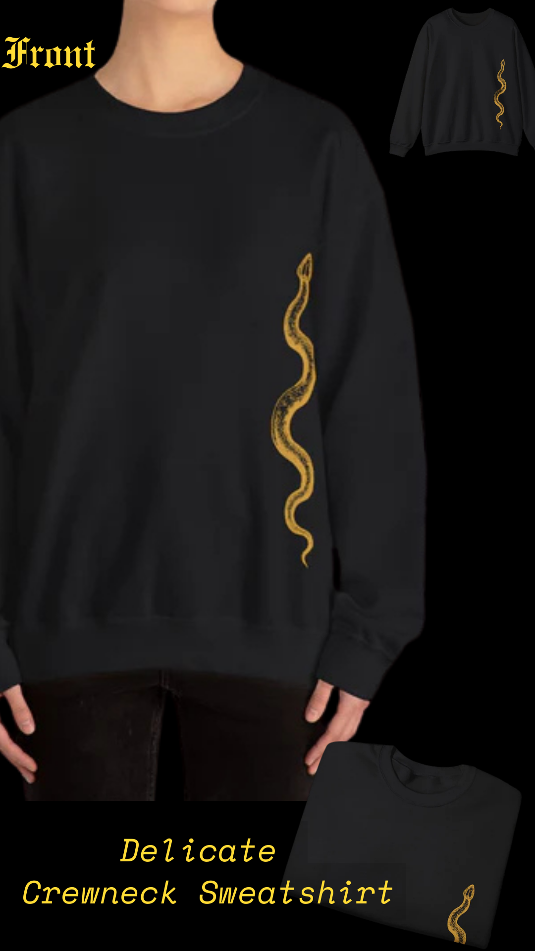 Delicate Rep Album- Snake and Butterflies Crewneck Sweatshirt
