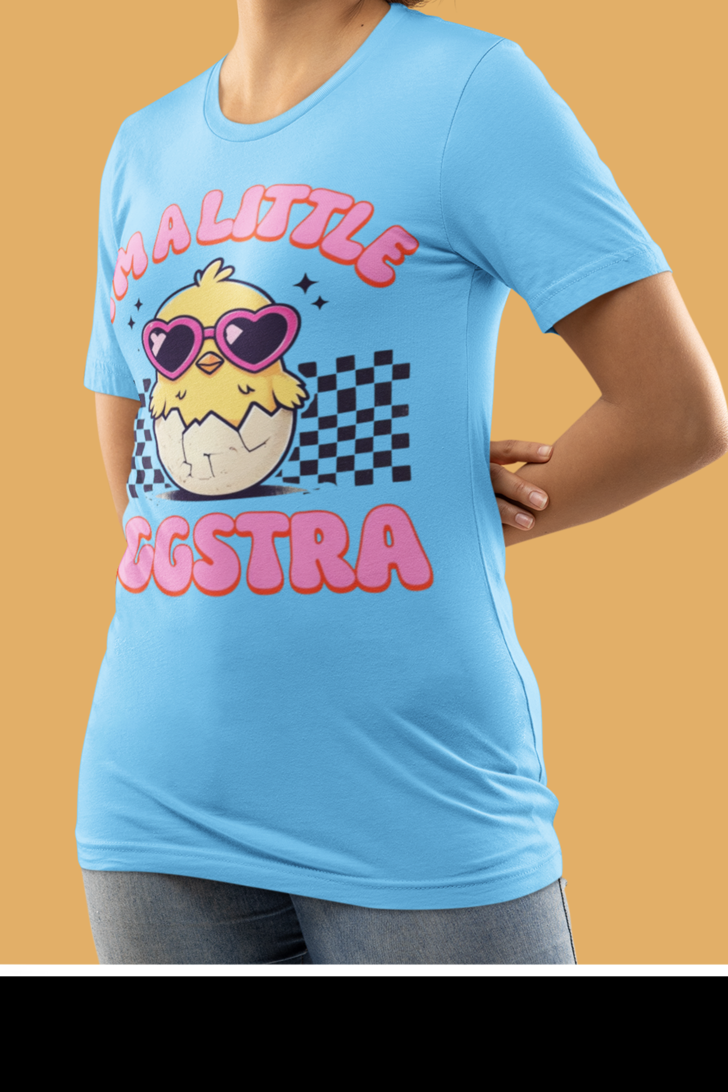 I'm A Little Eggstra Bella+Canvas Ultra Soft Tee Easter Short Sleeve T-Shirt