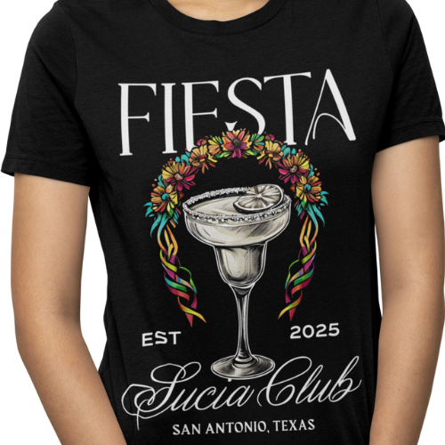 FIESTA Sucia Club w/FloralCrown Bella+Canvas Ultra Soft Jersey Short Sleeve Tee