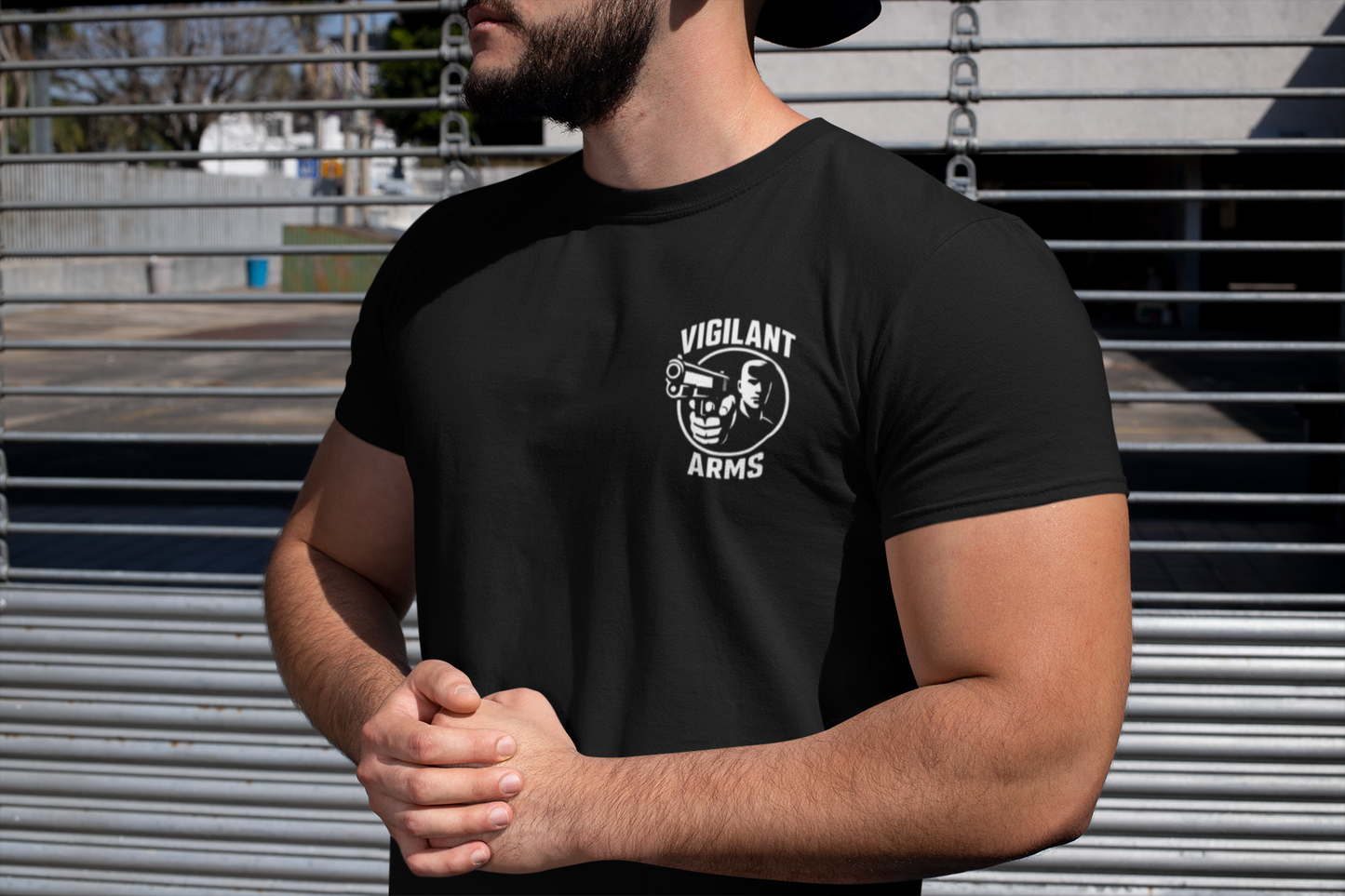 Vigilant Arms | Jersey Comfort Bella+Canvas Short Sleeve Tee. Original Design Front/Back