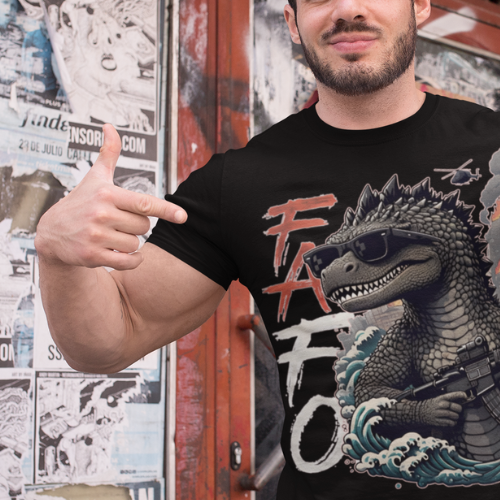 FAFO Kaiju Ultra Soft Vintage Style Jersey Short Sleeve Tee