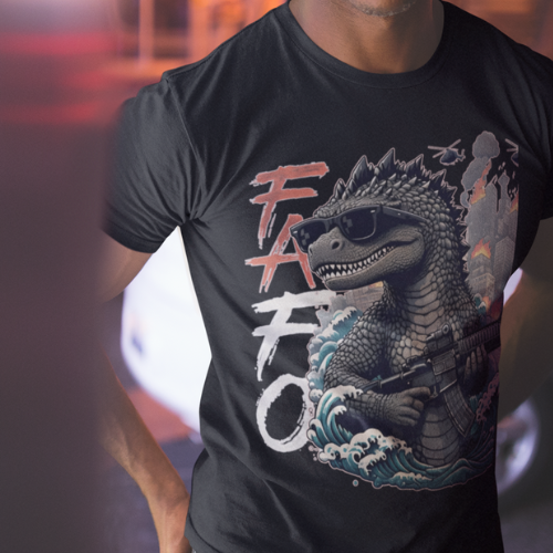 FAFO Kaiju Ultra Soft Vintage Style Jersey Short Sleeve Tee