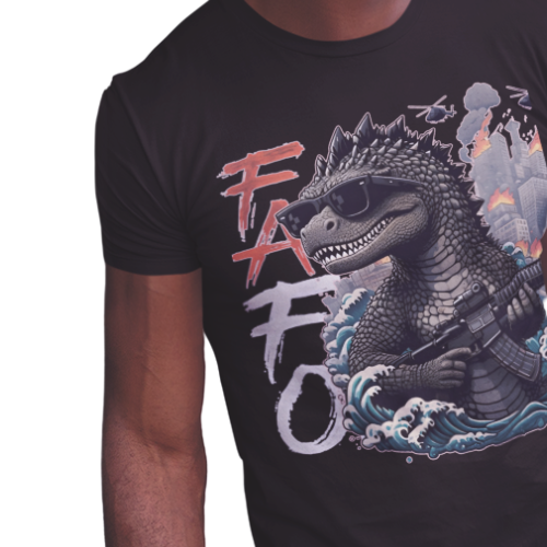 FAFO Kaiju Ultra Soft Vintage Style Jersey Short Sleeve Tee