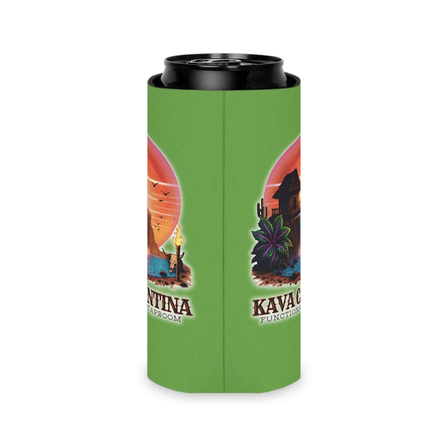Custom Kav Order Can Cooler SLIM Koozie (GREEN)