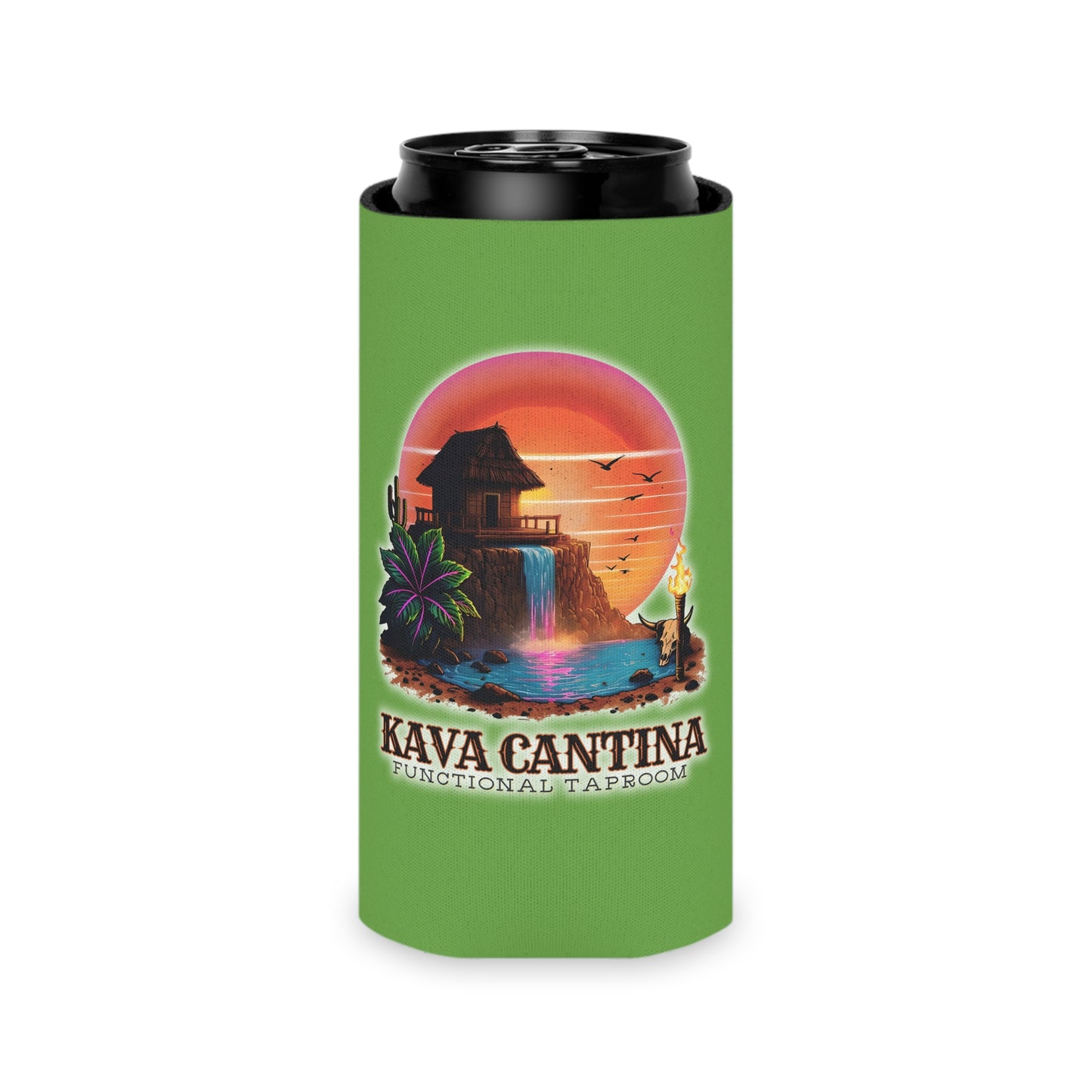 Custom Kav Order Can Cooler SLIM Koozie (GREEN)