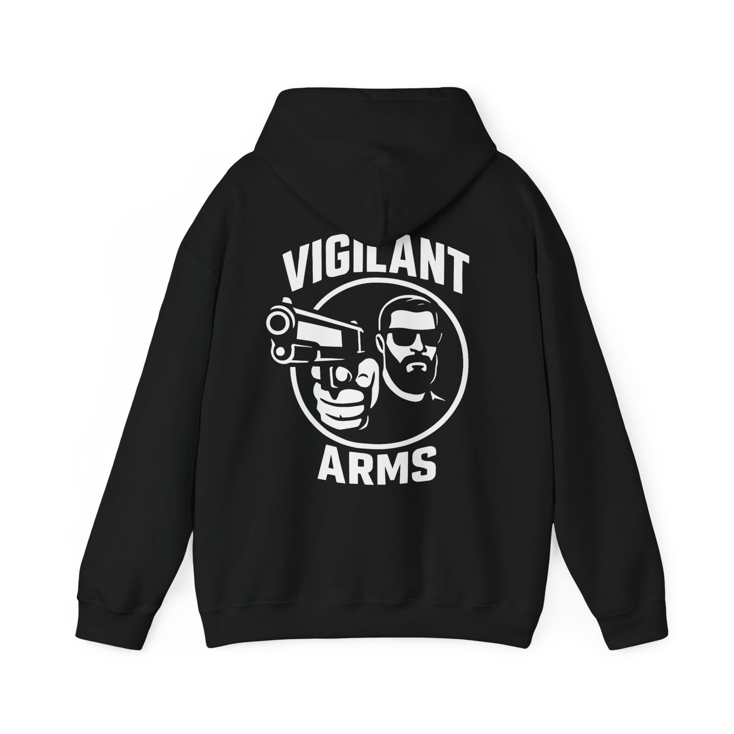 Vigilant Arms | with beard | Heavy Blend Hoodie. {*Designw/Beard} Front/Back