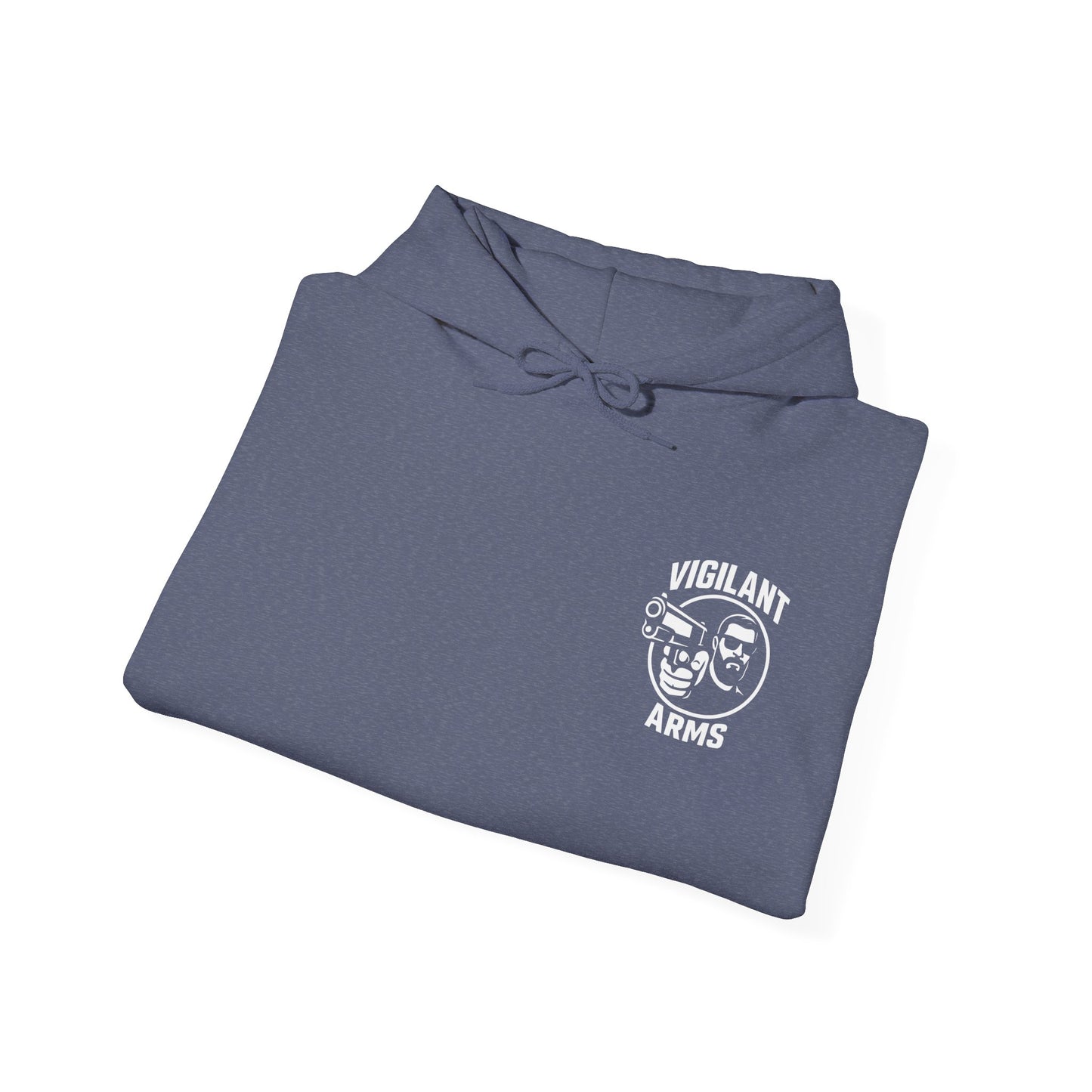 Vigilant Arms | with beard | Heavy Blend Hoodie. {*Designw/Beard} Front/Back