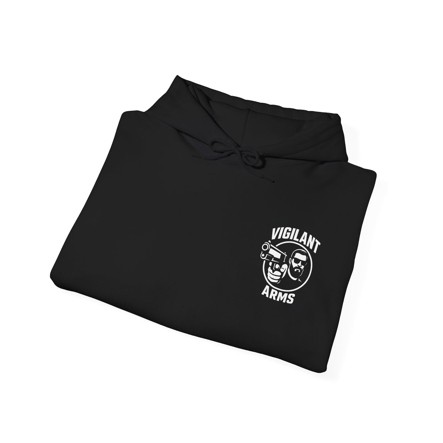 Vigilant Arms | with beard | Heavy Blend Hoodie. {*Designw/Beard} Front/Back