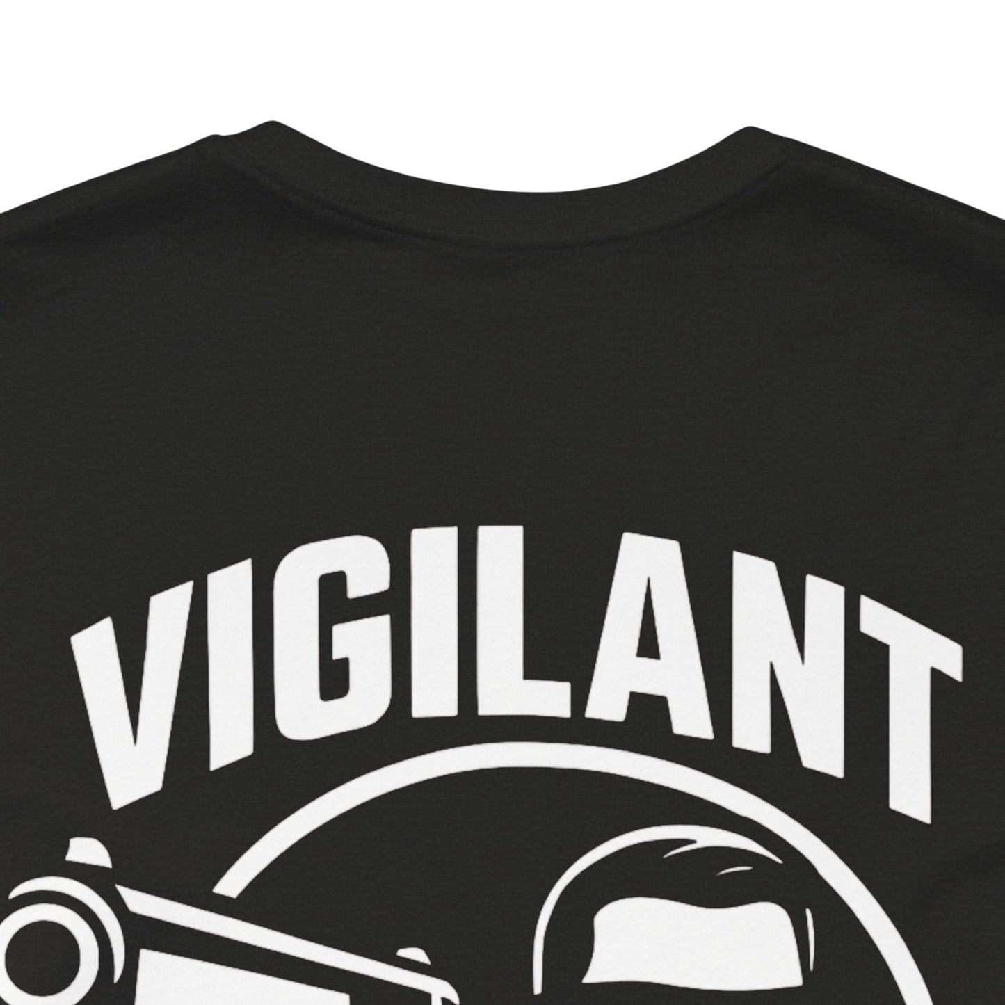 Vigilant Arms | with beard | Jersey Comfort Bella+Canvas Short Sleeve Tee. {*Designw/Beard} Front/Back