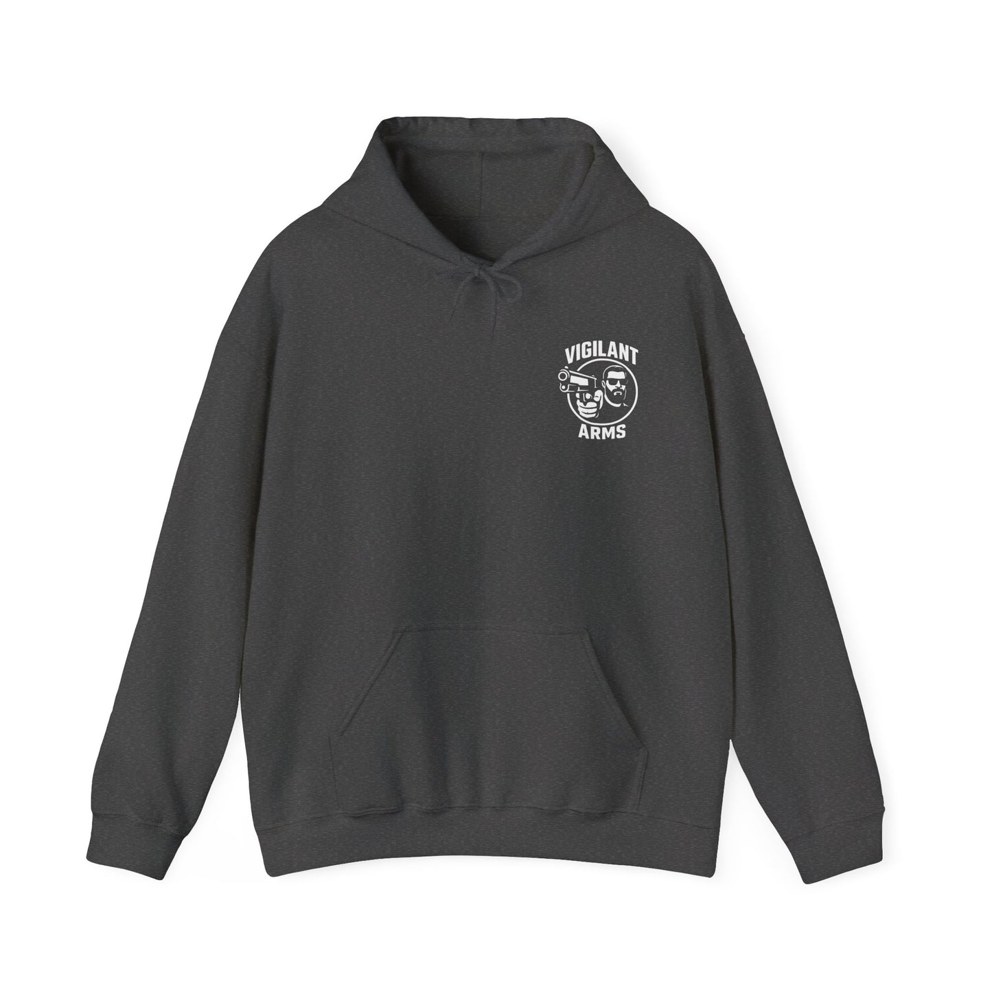 Vigilant Arms | with beard | Heavy Blend Hoodie. {*Designw/Beard} Front/Back
