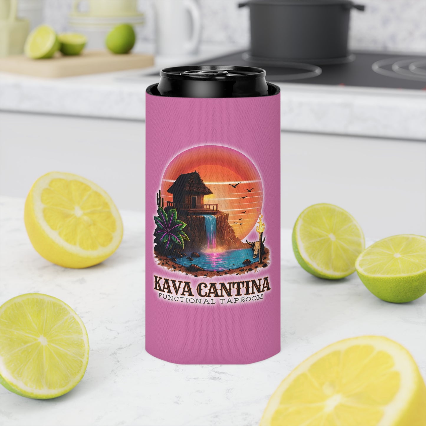 Custom Kav Order Can Cooler SLIM Koozie (LIGHT PINK)