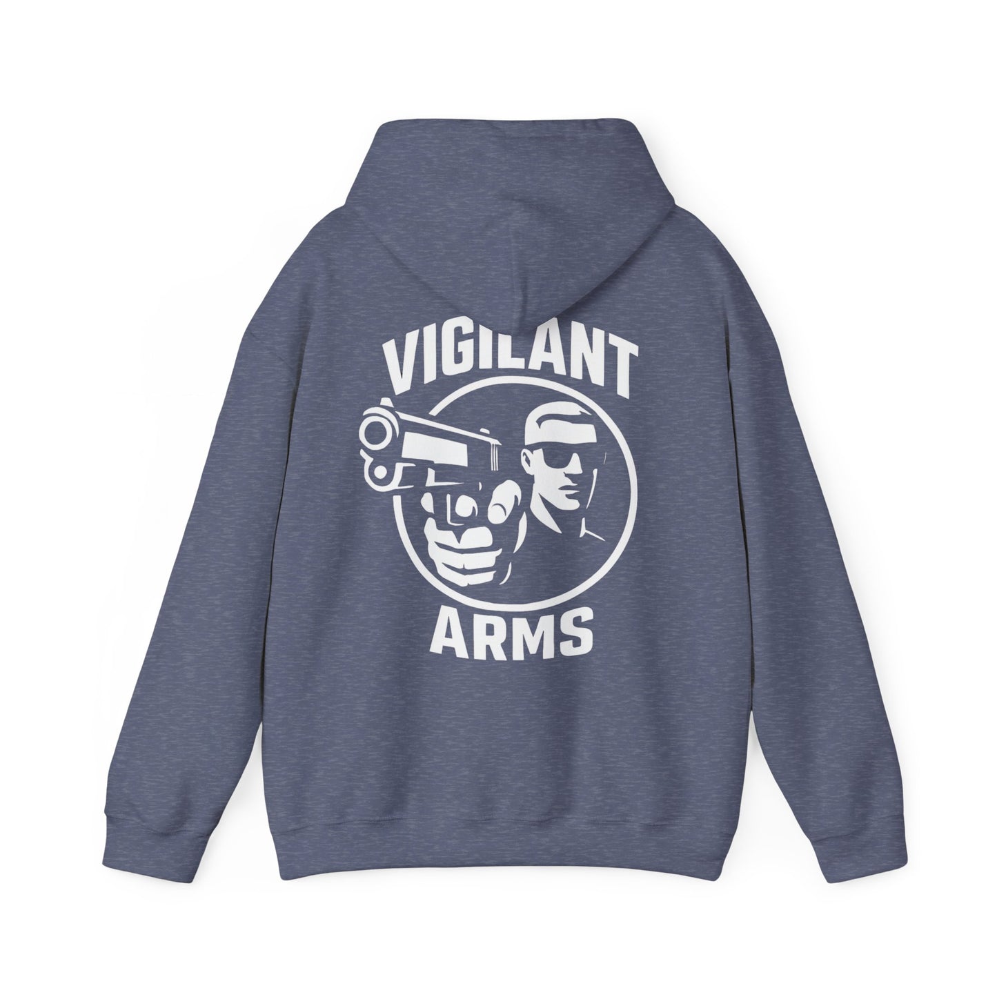 Vigilant Arms | with shades | Heavy Blend Hoodie. {*Designw/Sunglasses} Front/Back