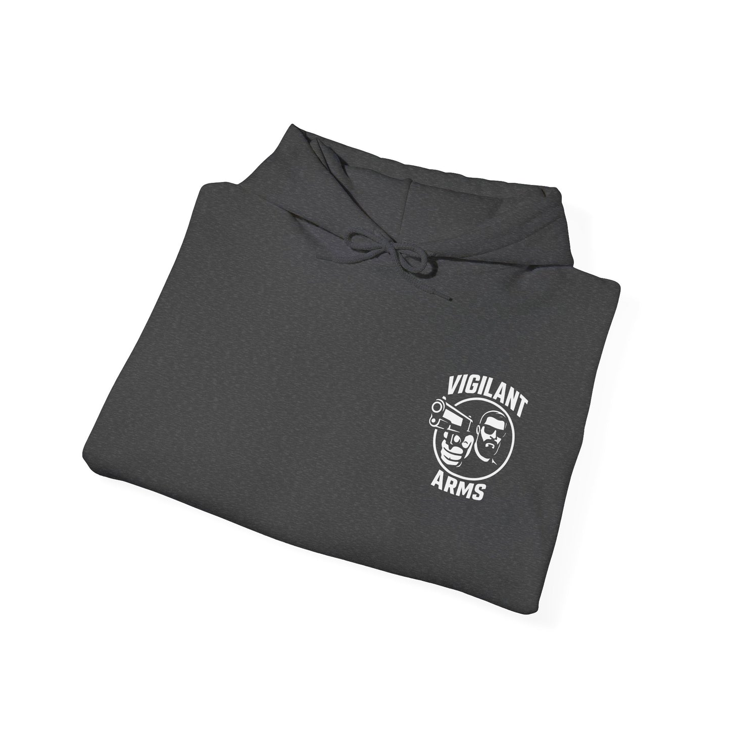 Vigilant Arms | with beard | Heavy Blend Hoodie. {*Designw/Beard} Front/Back