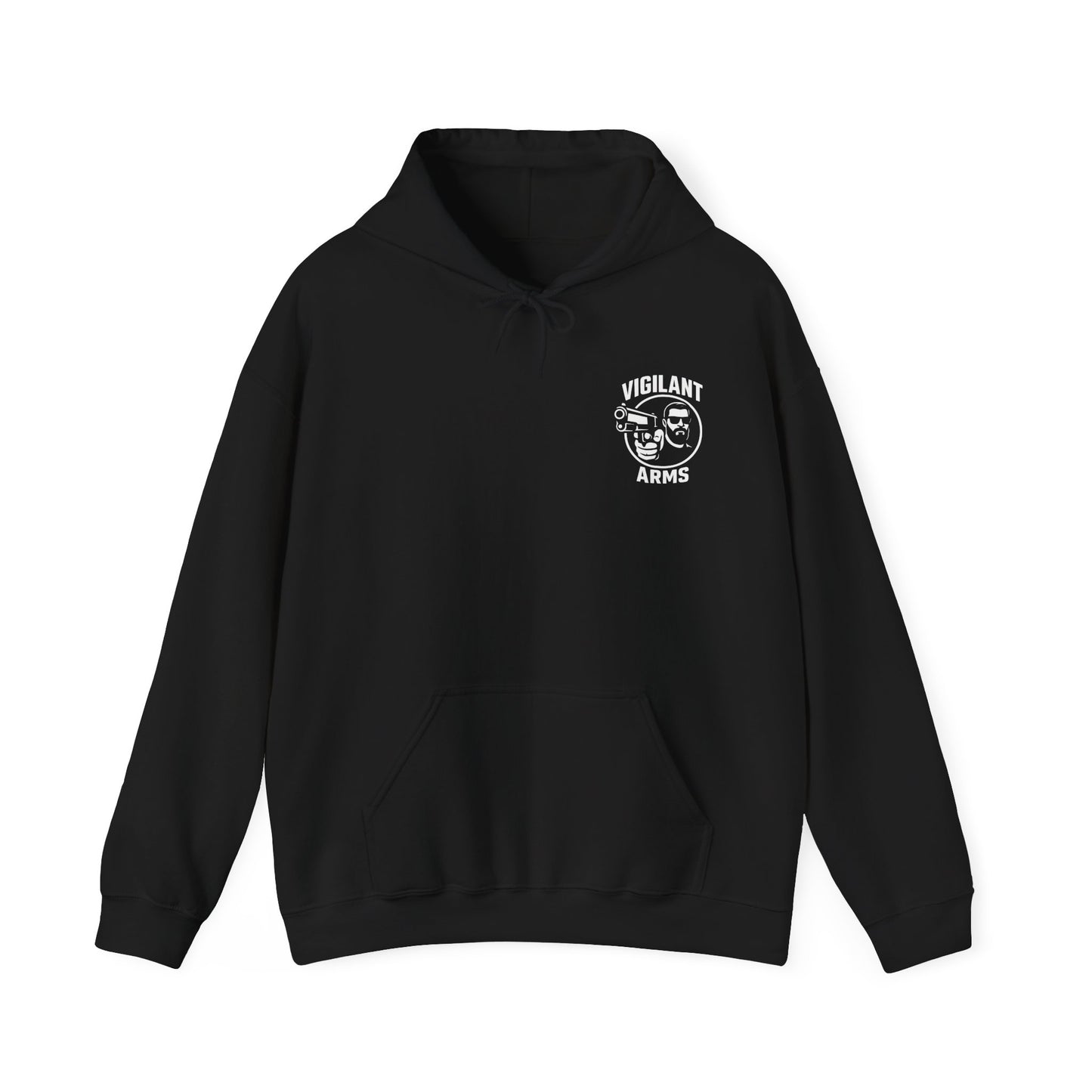 Vigilant Arms | with beard | Heavy Blend Hoodie. {*Designw/Beard} Front/Back