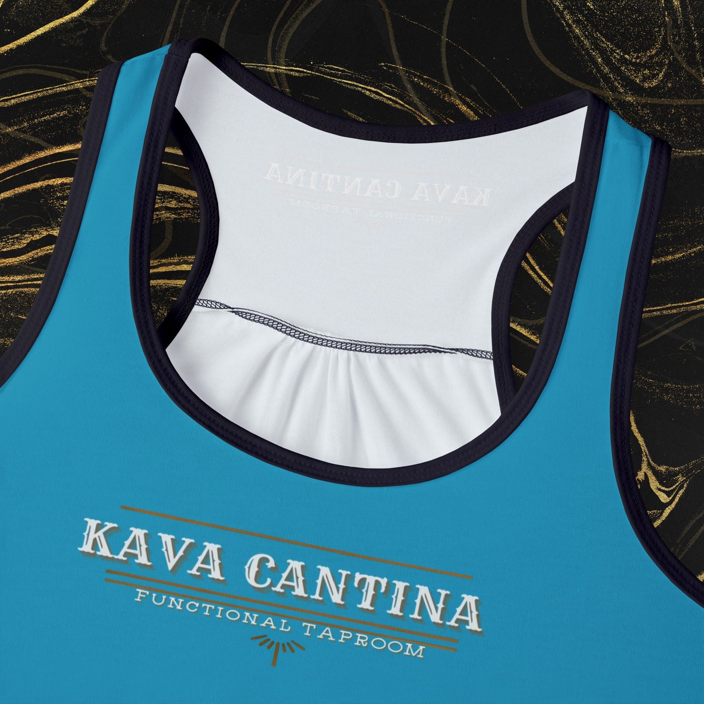 Custom Kav Order Raceback Tank Top with front and back design (TURQUOISE)