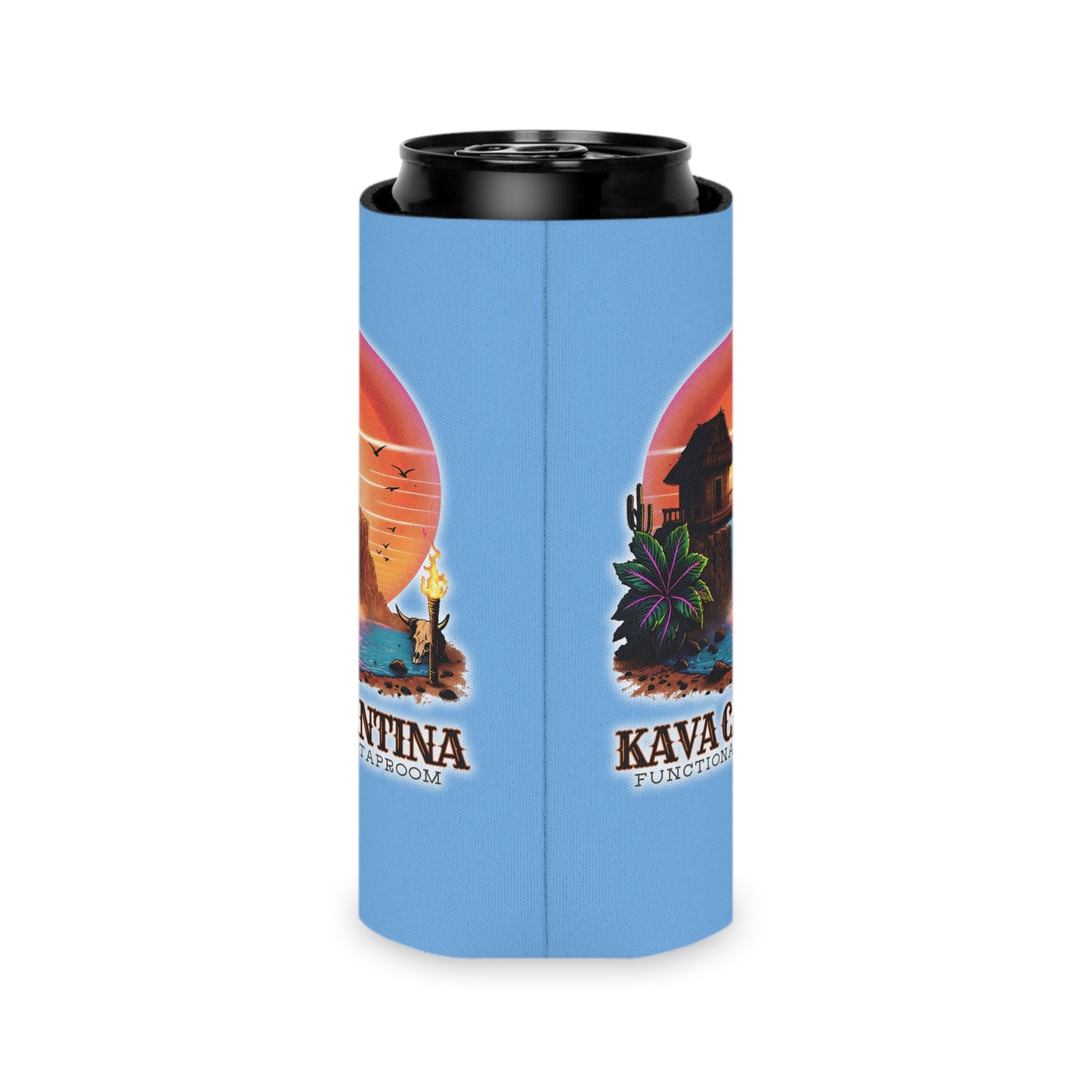 Custom Kav Order Can Cooler SLIM Koozie (LIGHT BLUE)