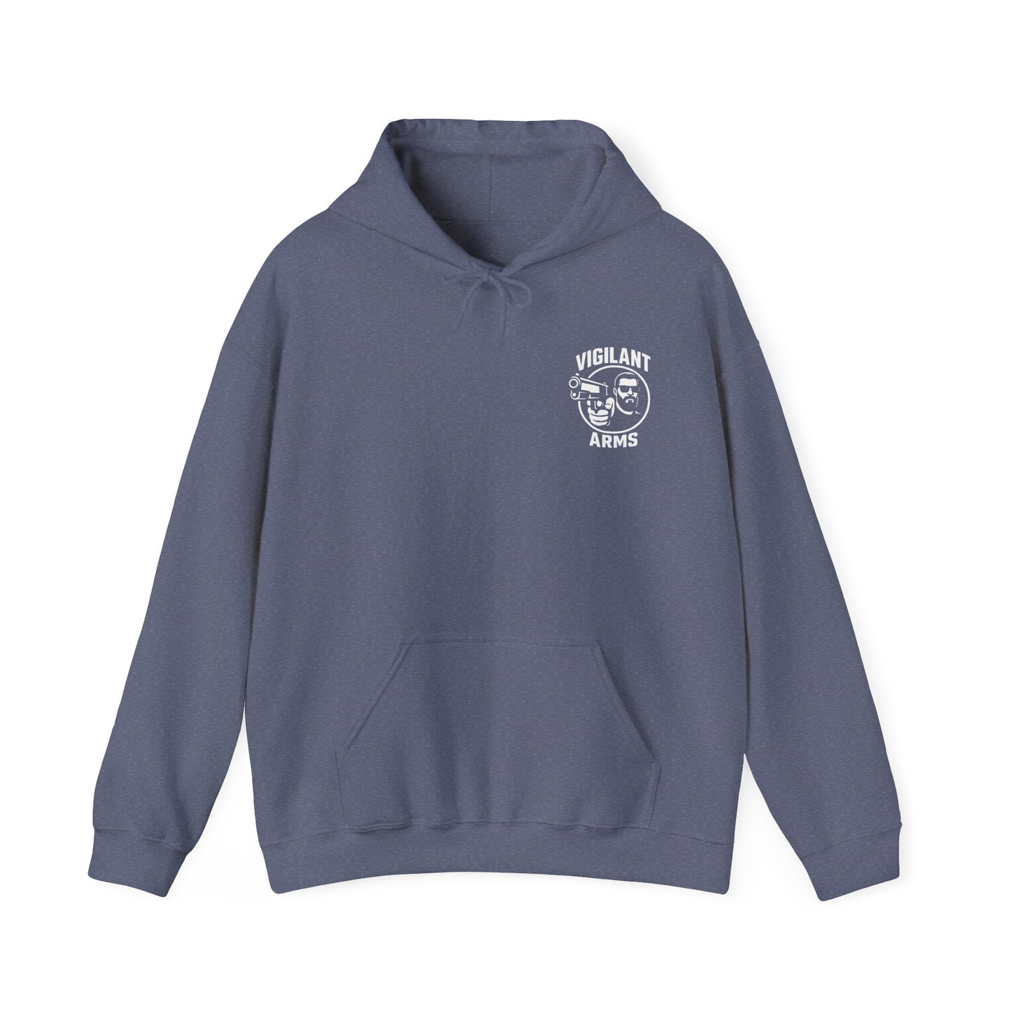 Vigilant Arms | with beard | Heavy Blend Hoodie. {*Designw/Beard} Front/Back