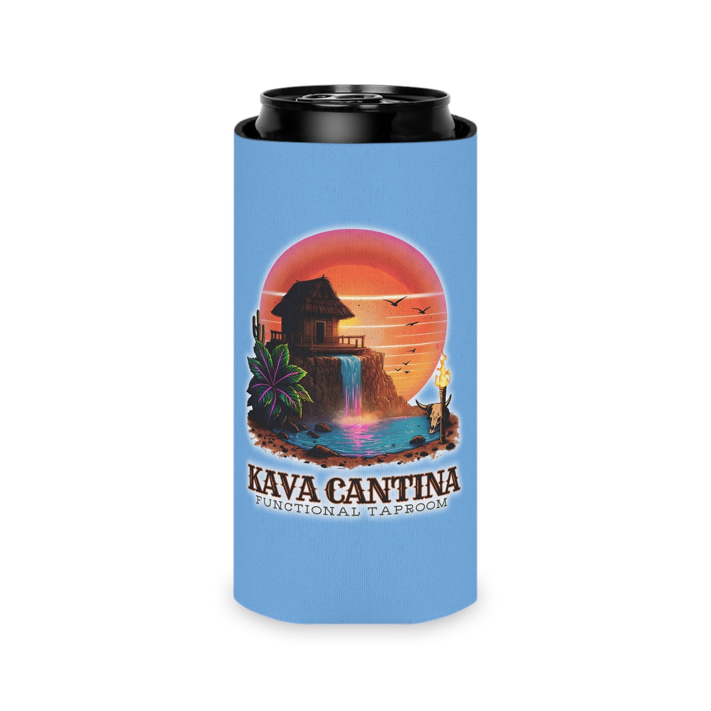 Custom Kav Order Can Cooler SLIM Koozie (LIGHT BLUE)
