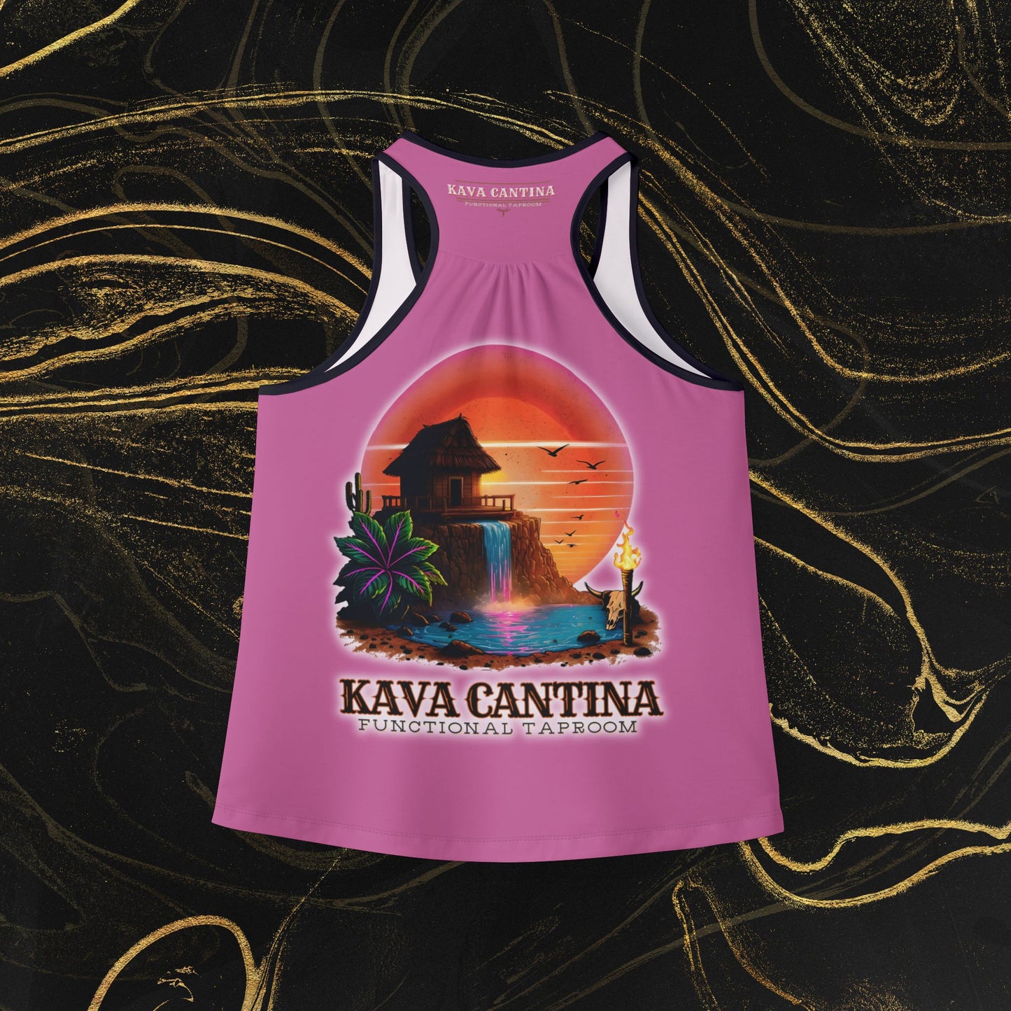 Custom Kav Order Racerback Tank Top with front and back design (PINK)