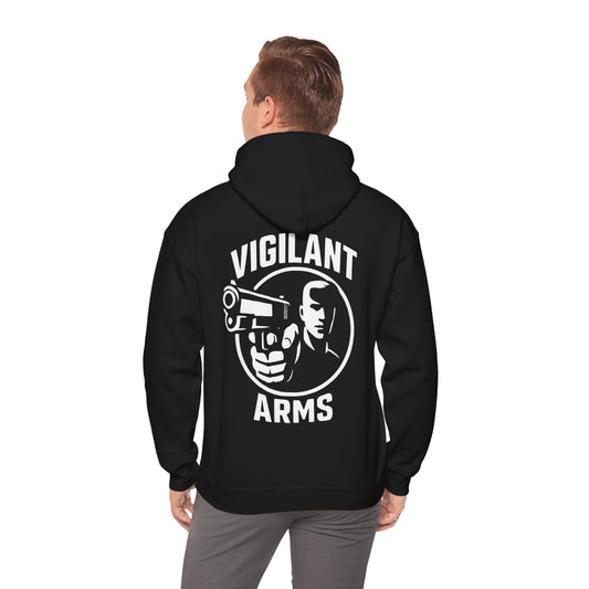 Vigilant Arms | Original Design | Heavy Blend Hoodie. Front/Back