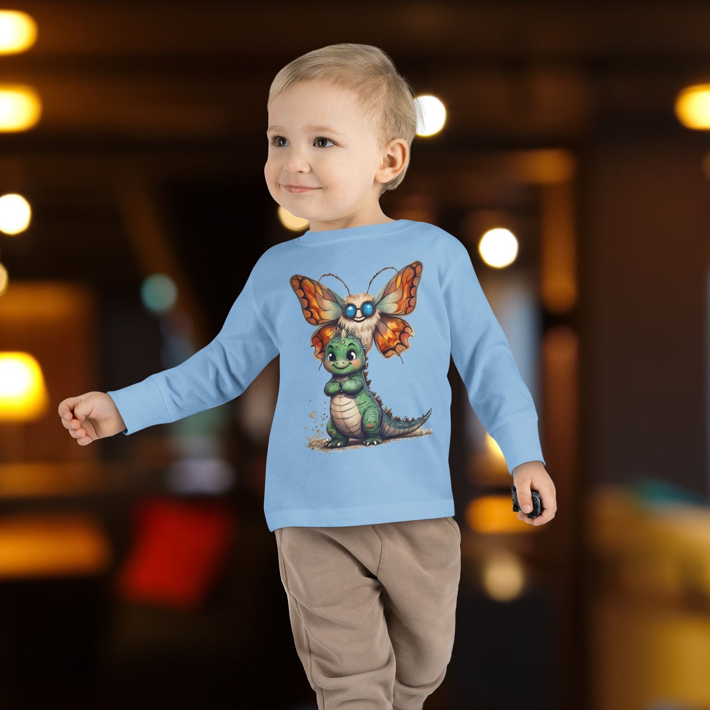 Kaiju Toddler Dinosaur| Moth Long Sleeve T-Shirt
