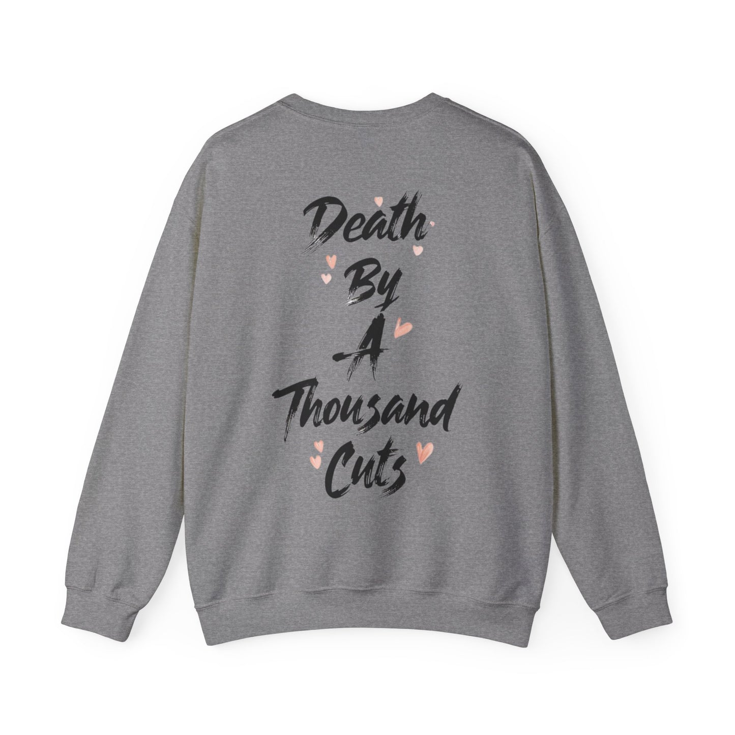 Death By A Thousand Cuts Crewneck, Swiftie Crewneck, Valentines Day Unisex Gildan Heavy Blend Crewneck,  Comfortable Cozy, Ribbed Collar