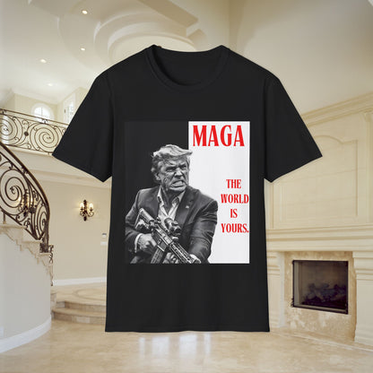 MAGA Vintage American Freedom Softstyle T-Shirt for Action Movie Fans, Lightweight Casual Comfort Tee with Long Lasting Print