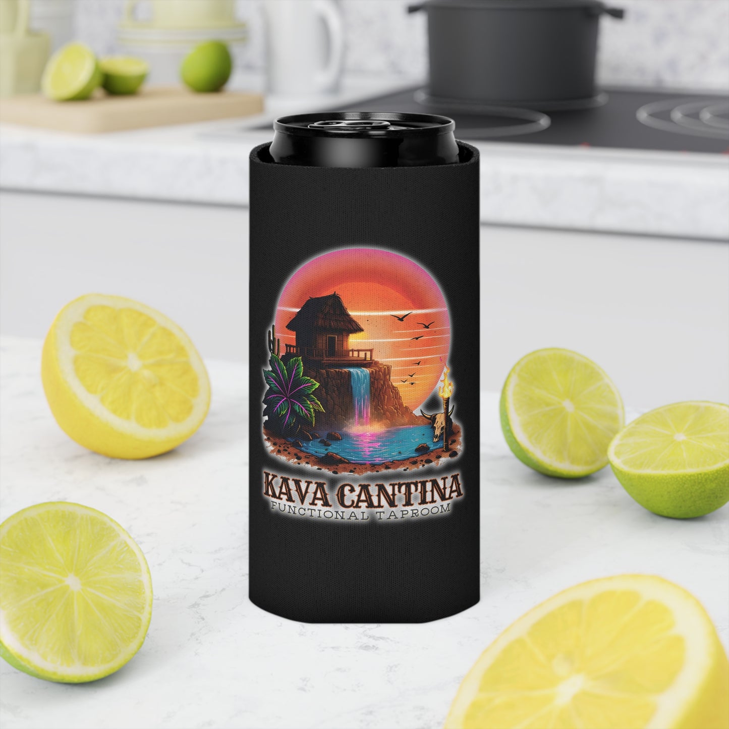 Custom Kav Order Can Cooler SLIM Koozie (BLACK)