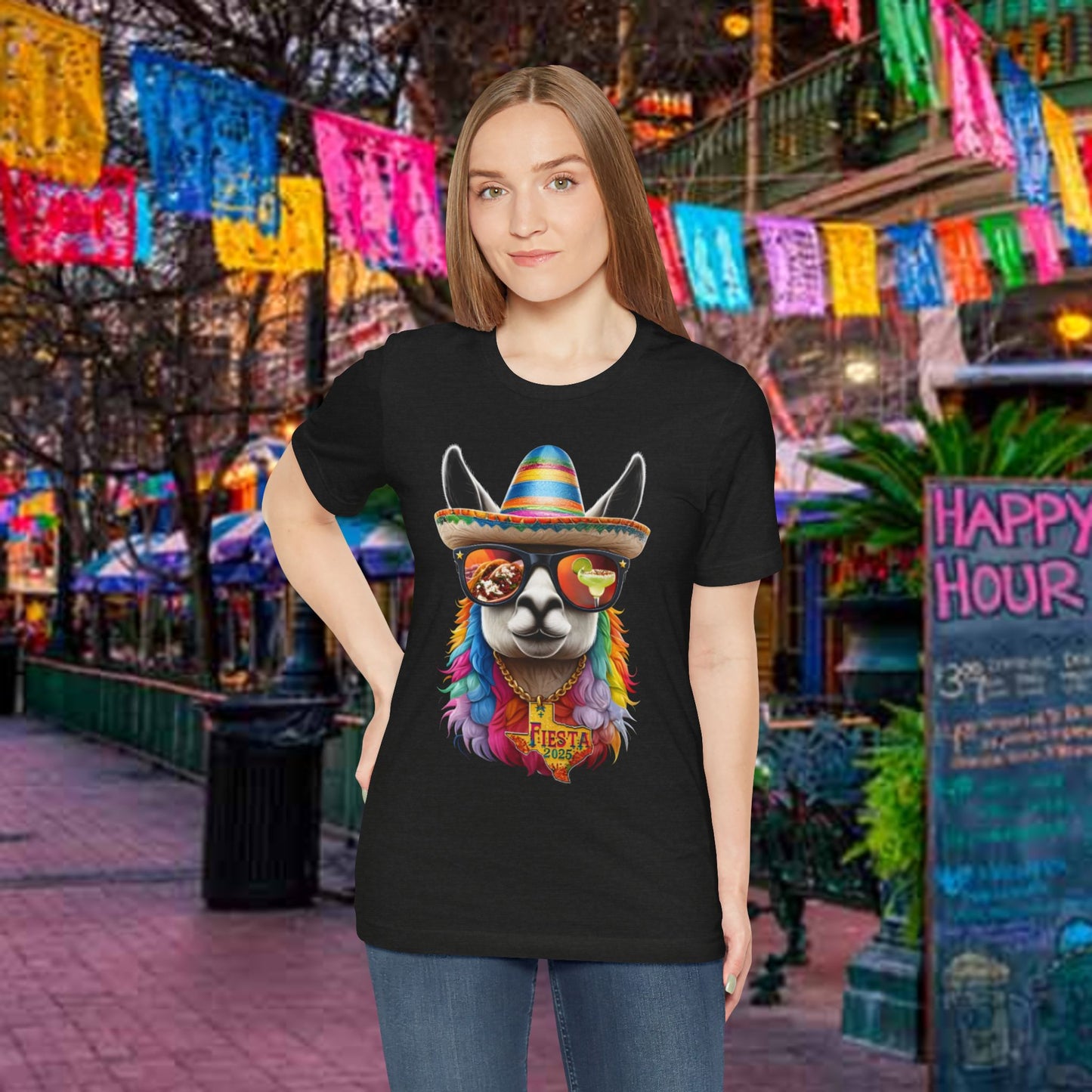 Fiesta 2025 Texas Llama Bella+Canvas Ultra Soft Unisex Short Sleeve Tee