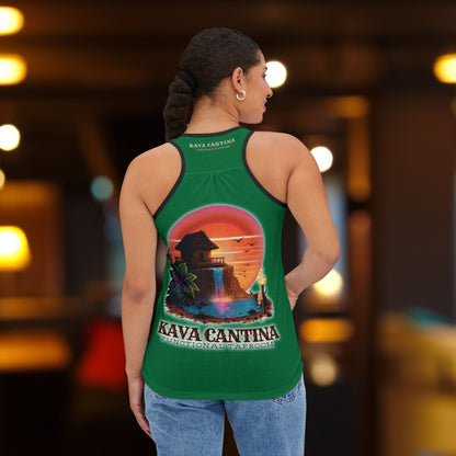 Custom Kav Order Racerback Tank Top with front and back design (DARK GREEN)