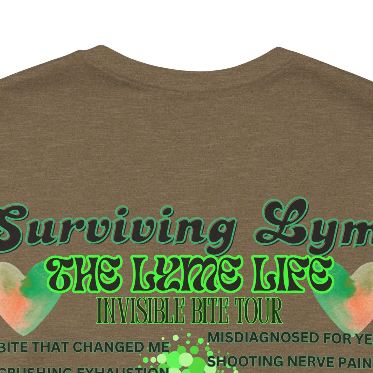 Surviving Lyme The Lyme Life Invisible Bite Tour - Bella+Canvas Ultra Soft Tee. Vintage Band Tee Style