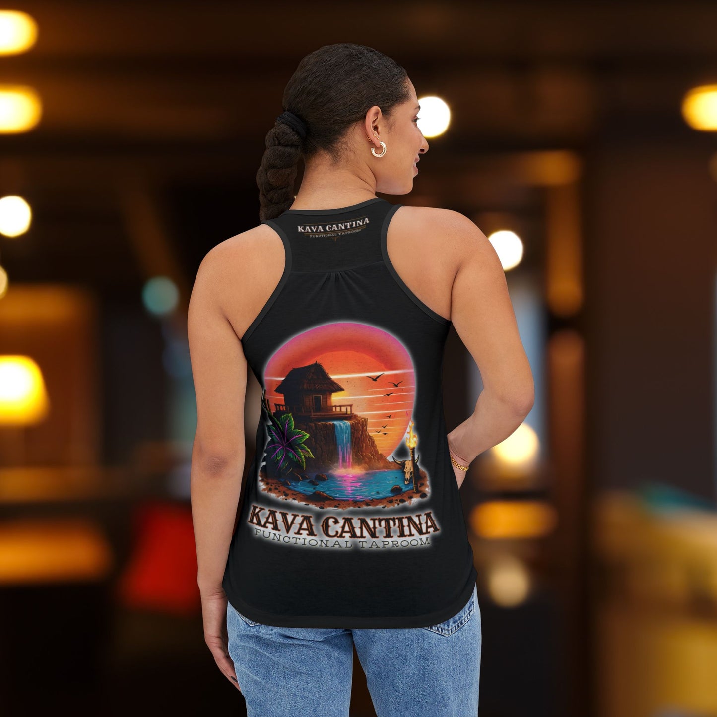 Custom Kav Order Racerback Tank Top with front and back design (BLACK)
