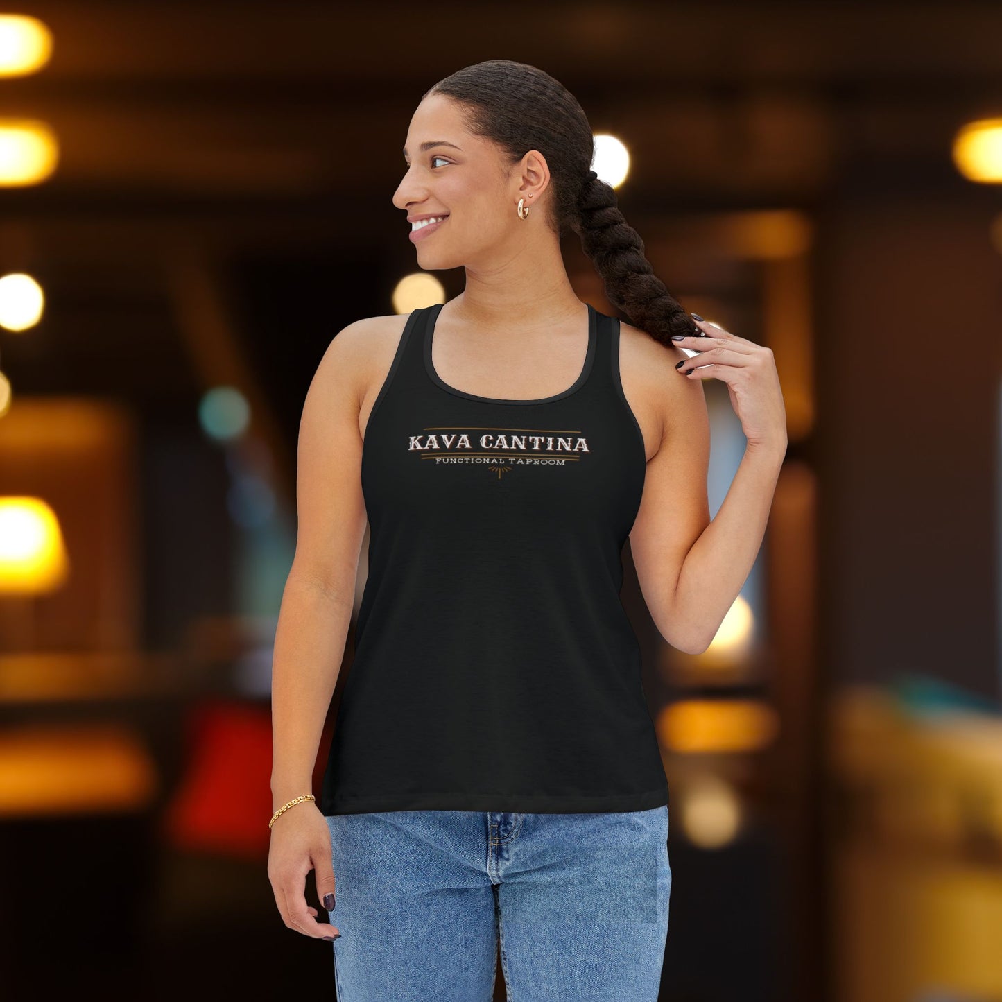 Custom Kav Order Racerback Tank Top with front and back design (BLACK)