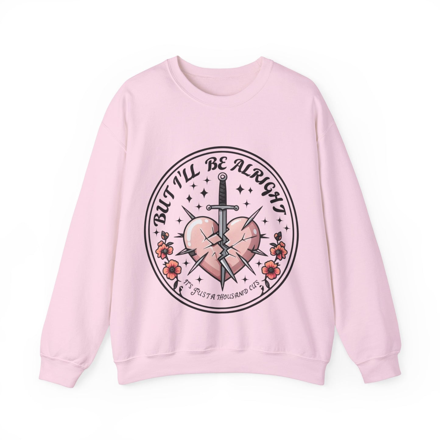 Death By A Thousand Cuts Crewneck, Swiftie Crewneck, Valentines Day Unisex Gildan Heavy Blend Crewneck,  Comfortable Cozy, Ribbed Collar