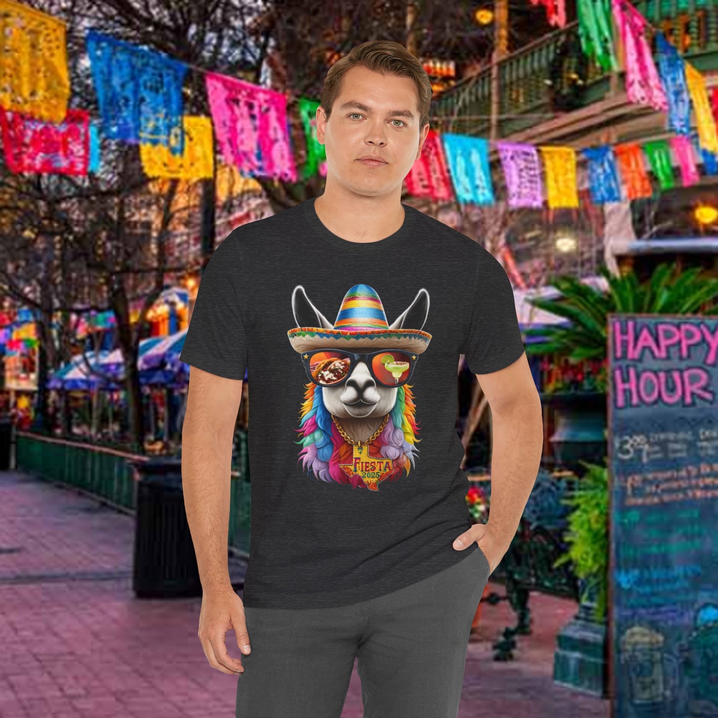 Fiesta 2025 Texas Llama Bella+Canvas Ultra Soft Unisex Short Sleeve Tee